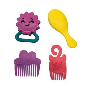 Baby Alive Doll Accessories Brush Comb Rattle Toy Lot of‎ 4